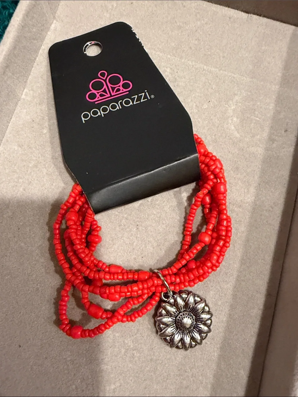 paparazzi Red Bead Multi-Strand & Heart Charm Bracelet Set